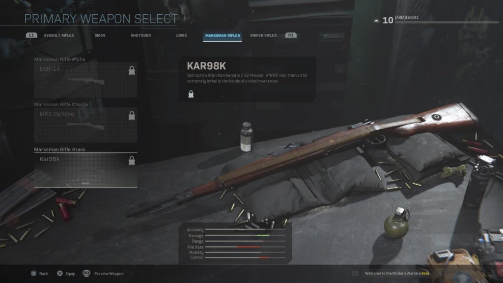 All Weapons In Call Of Duty Modern Warfare Beta Dot Esports