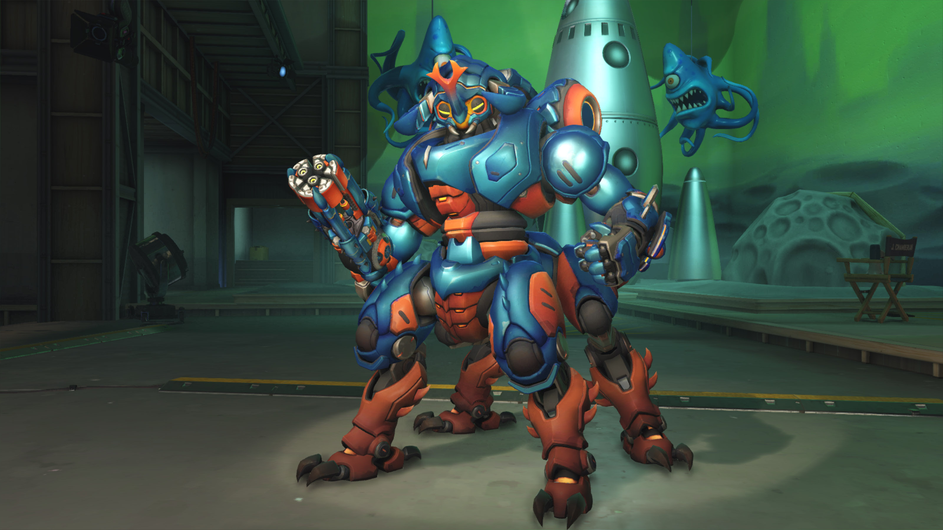 These are all of Overwatch hero Orisa's skins