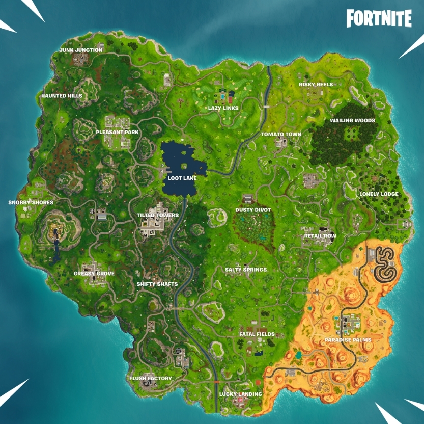 Best Landing Spots In Fortnite Battle Royale - image via epic games