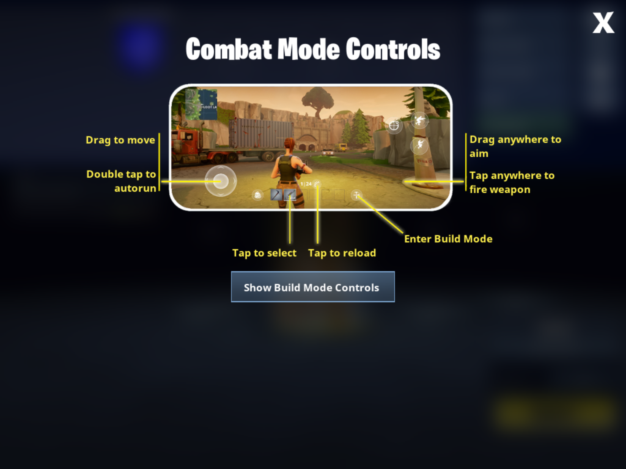 Guide To Fortnite Controls On Mobile How Touch Controls Work - screengrab via fortnite ios
