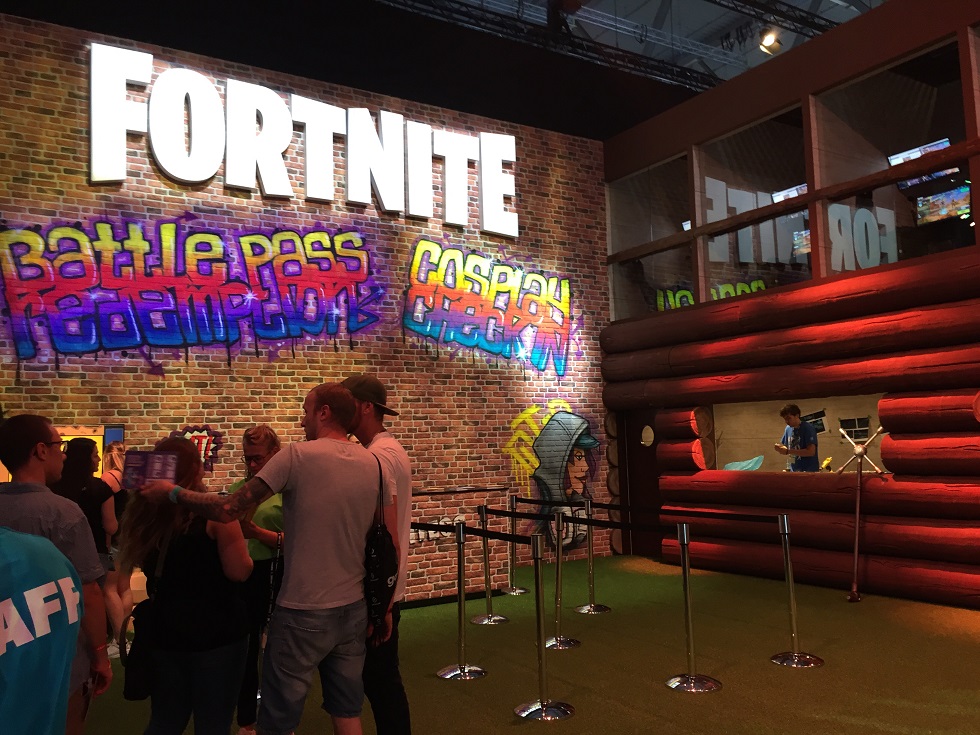epic games has set up a fortnite theme park at gamescom - fortnite theme park