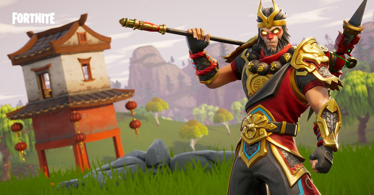 a new wukong skin and dragon axe have been added to fortnite battle royale - fortnite skin lol
