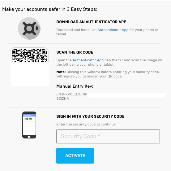 Como Activar La Autenticacion En Dos Pasos En Tu Cuenta De Fortnite - captura de pantalla via epic games