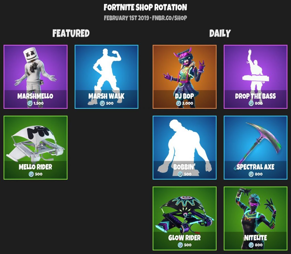 Fortnite Item Shop Featured And Daily Items Updated Each Day - 1 item shop