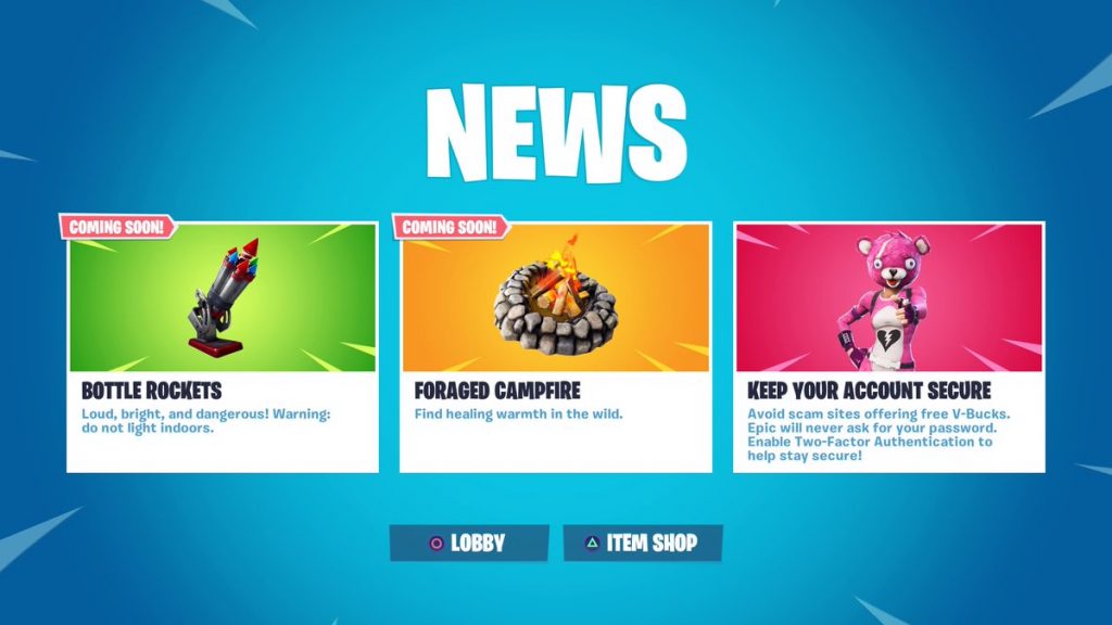 screengrab via epic games - fortnite news logo