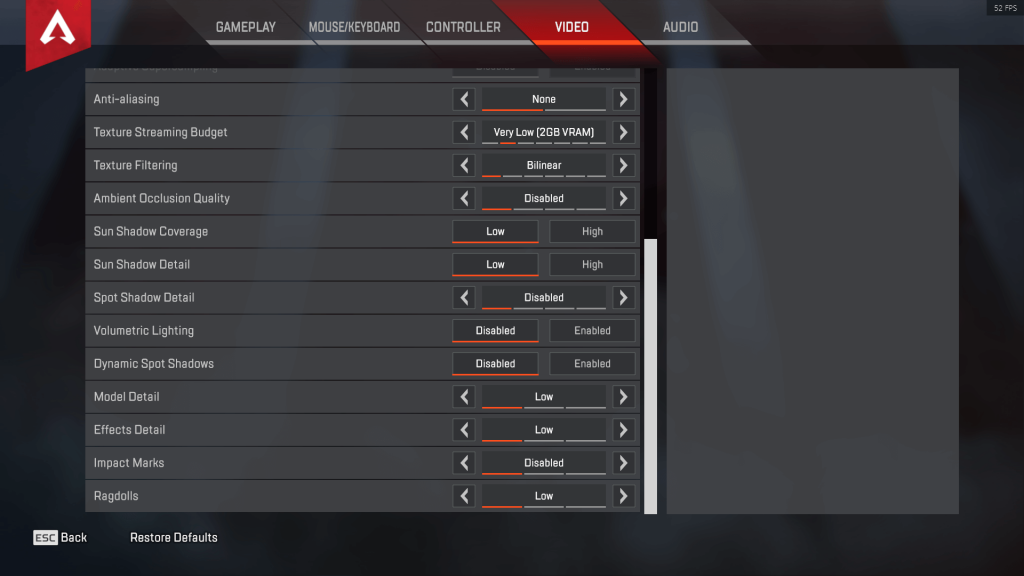 Apex Legends Best Settings To Improve Fps Dot Esports 7090