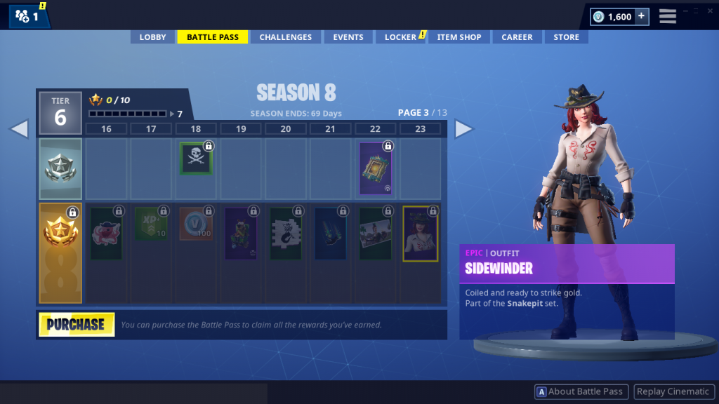 screengrab via epic games - fortnite season 8 battle pass tiers