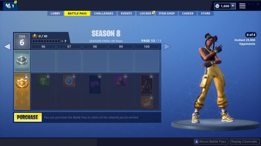 Fortnite All Season 8 Battle Pass Skins Dot Esports - tier 100