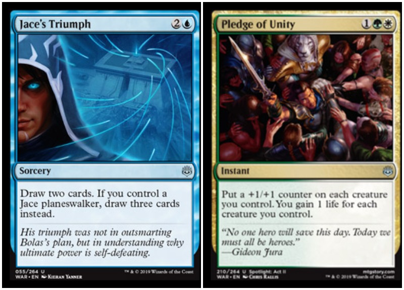 Jace’s Triumph and Pledge of Unity MTG War of the Spark Spoiler