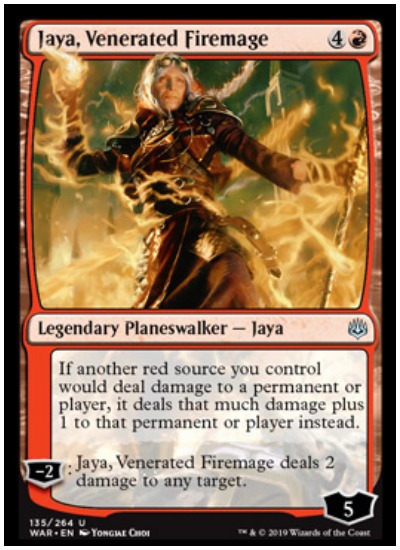 Jaya, Venerated Firemage MTG War of the Spark Planeswalker