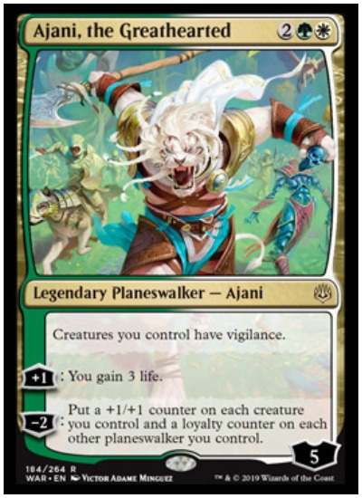 Ajani, the Greathearted MTG War of the Spark Planeswalker