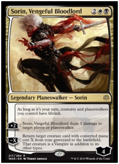 Sorin, Vengeful Bloodlord MTG War of the Spark Planeswalker