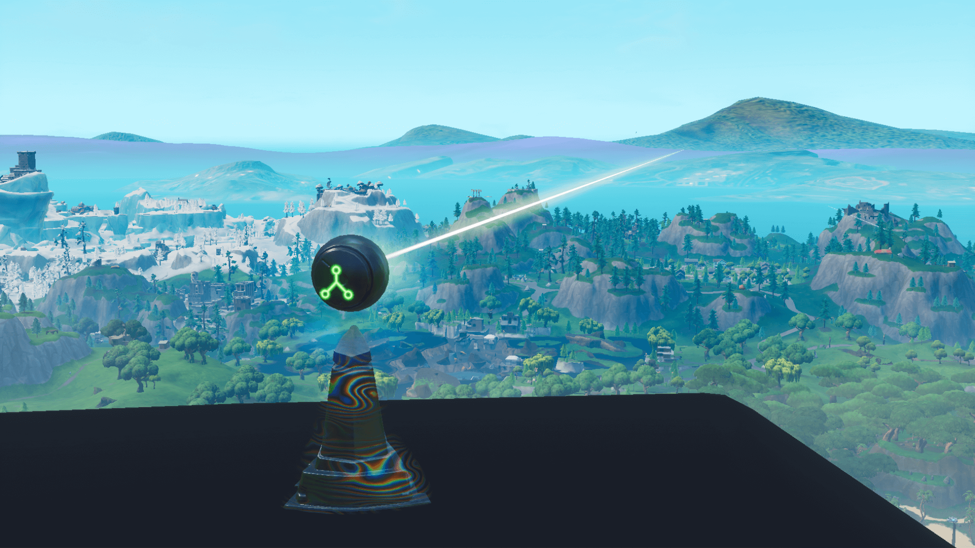 three spheres with runes and beams of light have spawned on the fortnite island dot esports - laser beam fortnite season 8