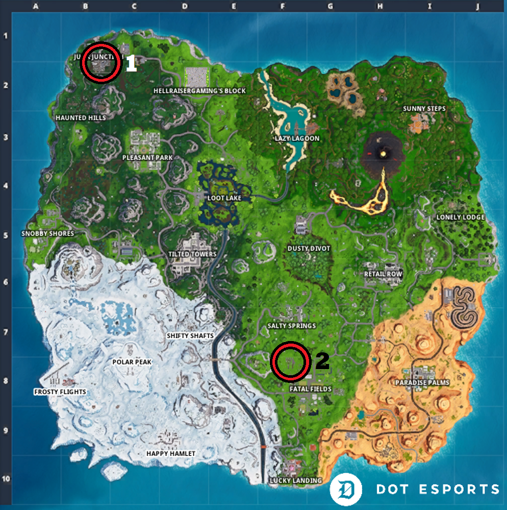 Guia Fortnite: mapa do tesouro nas Bobinas Traiçoeiras