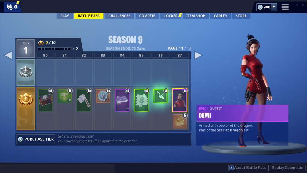 demi - battle pass fortnite season 9