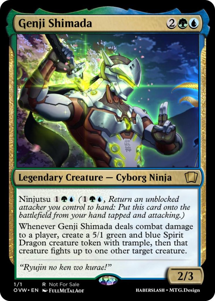 Genji Overwatch and Magic: The Gathering crossover card