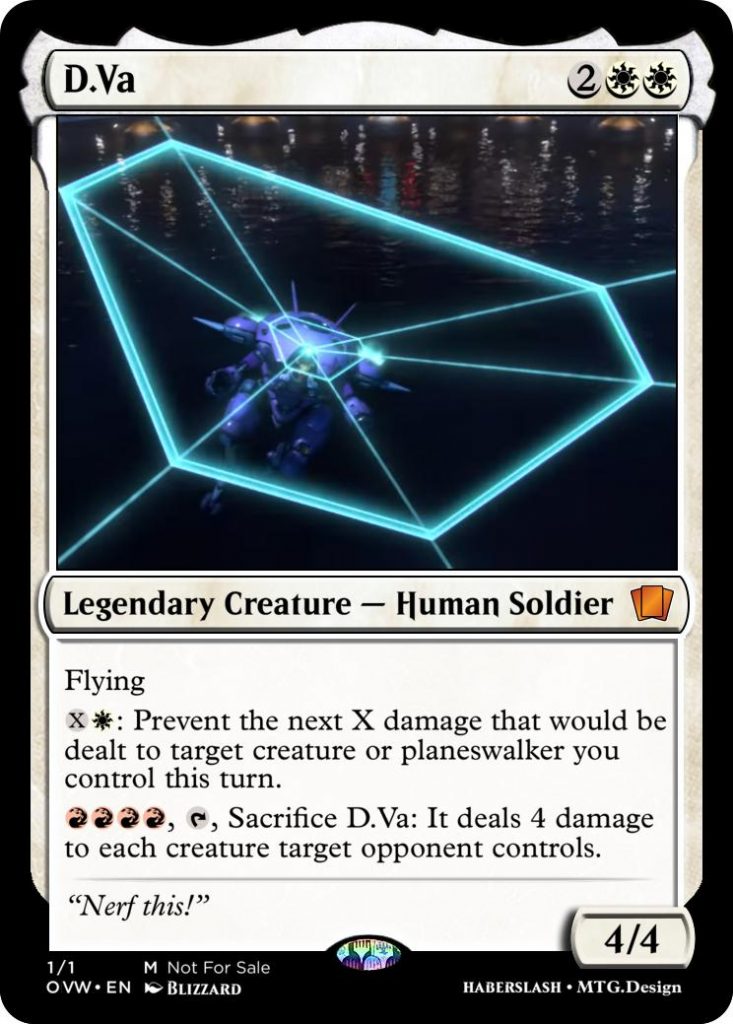 D.Va Overwatch and Magic: The Gathering crossover card