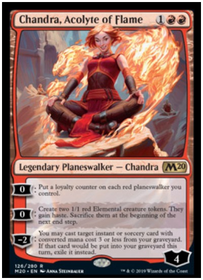 Chandra Acolyte of Flame MTG Core Set 2020 planeswalker