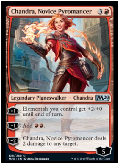 Chandra Novice Pyromancer MTG Core Set 2020 planeswalker