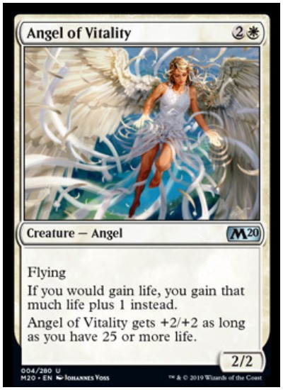 The spoiler season for Magic: The Gathering Core Set 2020 has plenty of female power with the latest addition of Angel of Vitality Set to release on July 12, Core Set 2020 is the fourth set/expansion to release in 2019 from Magic: The Gathering. Containing a total of 280 cards the storyline focus for the set is Chandra, and a strong female angel cast, beginning with Angel of Vitality. Angel of Vitality With a casting cost of three mana (one white), Angel of Vitality is much more than two/two flyer. She has two static abilities, both focusing on the mechanic of lifegain. The first ability provides the player with one additional life for every life gained while the second gives plus two/plus two if the player has more than 25 total life points. Working in conjunction with War of the Spark cards like Ajani’s Pridemate Gideons Blackblade, Angel of Vitality will breath new life back into the lifegain mechanic in Magic: The Gathering. Angel decks will also receive a nice boost from Angel of Vitality, perhaps making them a legitimate threat in the MTG Standard metagame. With Mono-Red Aggro and Esper Midrange/Control archetypes dominating Standard, fresh decks that can utilize the power of Angel of Vitality are needed. Pre-release weekend for Core Set 2020 is set to take place July 5-6 while the official launch date is July 12. Digital players will get an early shot at M20 as the set release via MTG Arena and Magic Online on July 2.