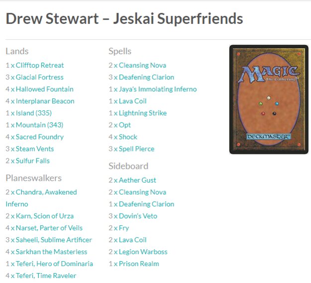 MTG Jeskai Superfriends deck Grand Prix Denver