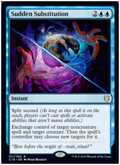 Sudden Substitution MTG commander 2019