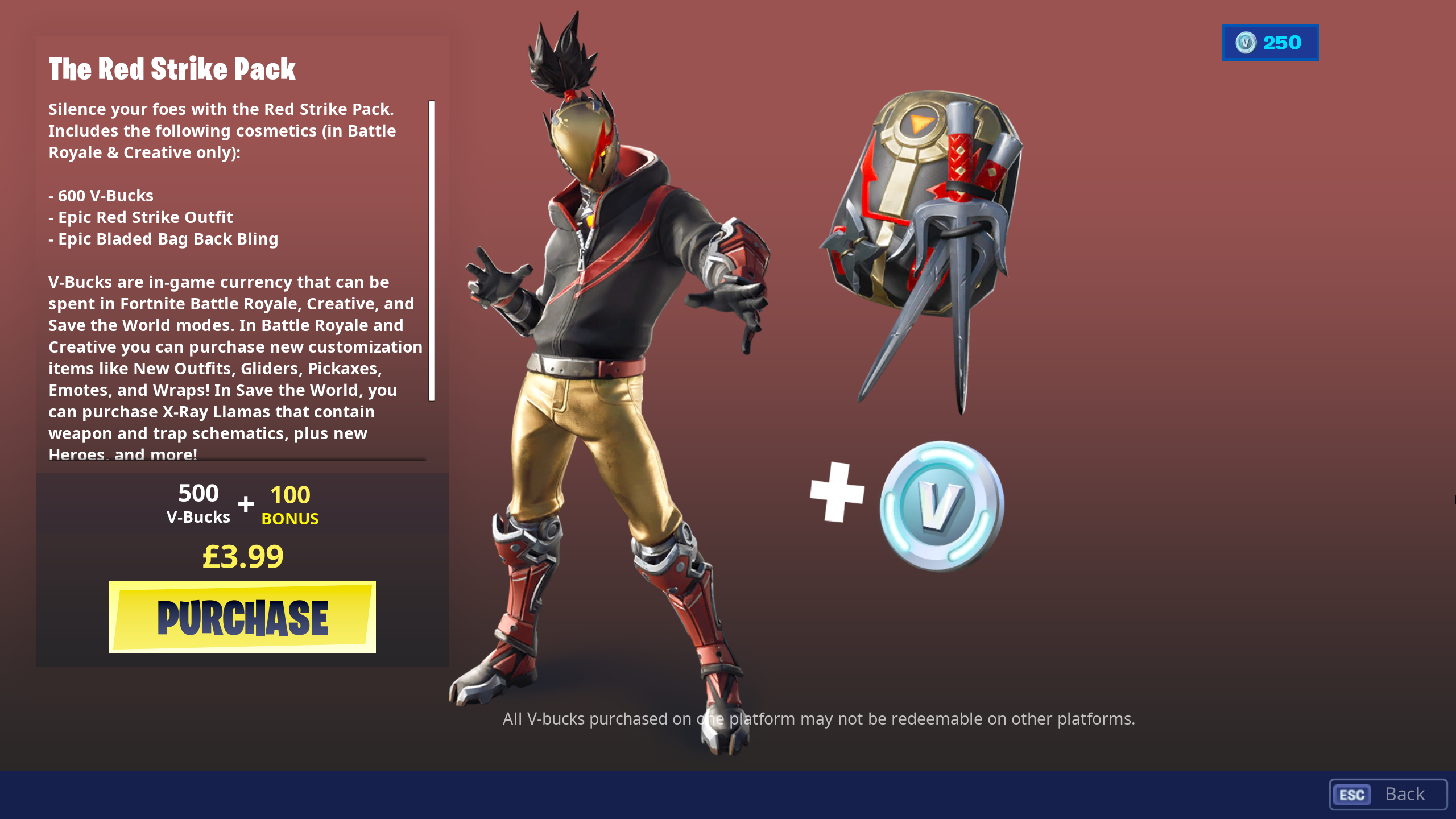 Fortnite S Red Strike Pack Is Now Available In The Store Dot Esports - 