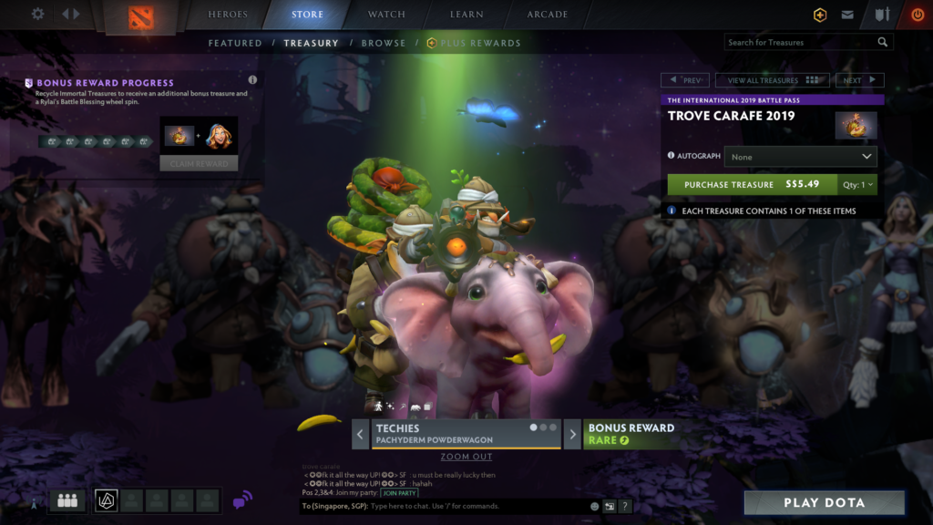 dota 2 ti9 trove carafe techies pachyderm powderwagon