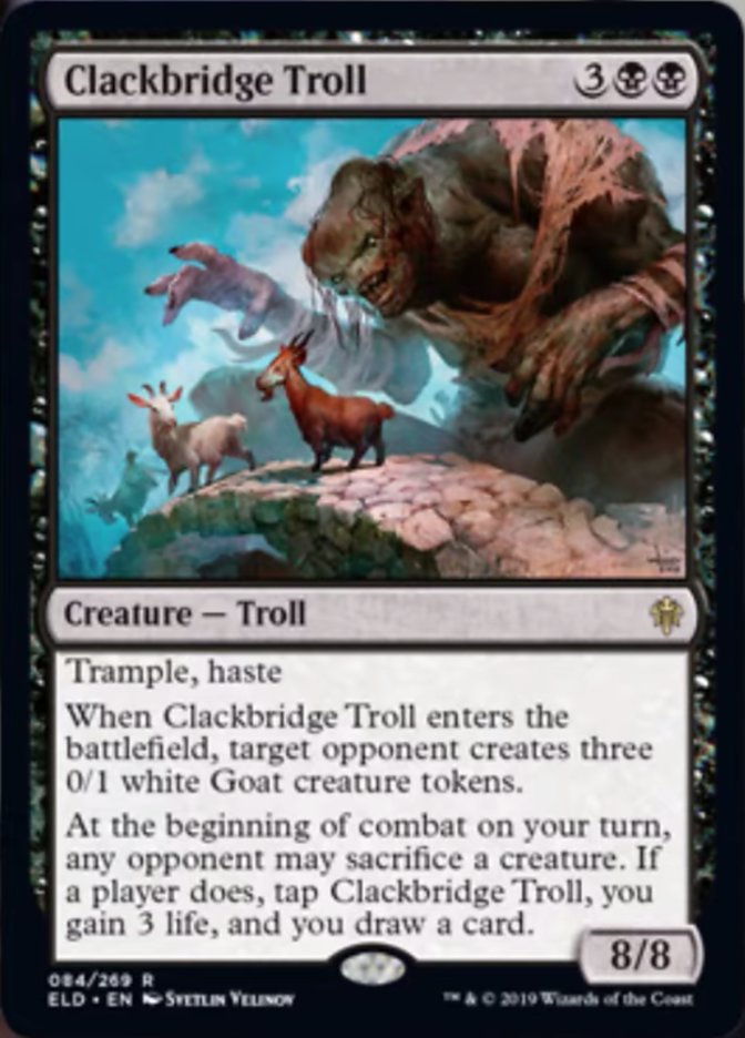 Throne of Eldraine adds a powerful goat-giving finisher, Clackbridge ...